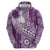 Tonga Kupesi Ngatu Hoodie Vintage Purple Plumeria