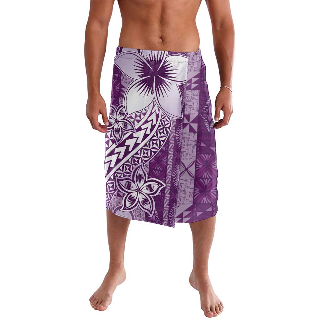 Tonga Kupesi Ngatu Lavalava Vintage Purple Plumeria