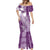 Tonga Kupesi Ngatu Mermaid Dress Vintage Purple Plumeria