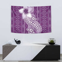 Tonga Kupesi Ngatu Tapestry Vintage Purple Plumeria