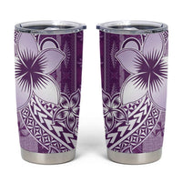 Tonga Kupesi Ngatu Tumbler Cup Vintage Purple Plumeria