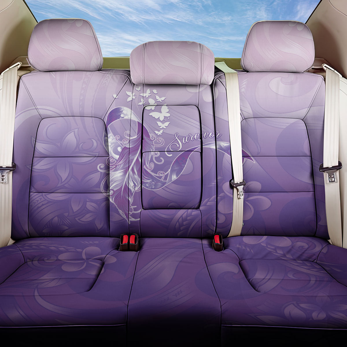 Lupus Awareness Month Back Car Seat Cover Polynesian Style