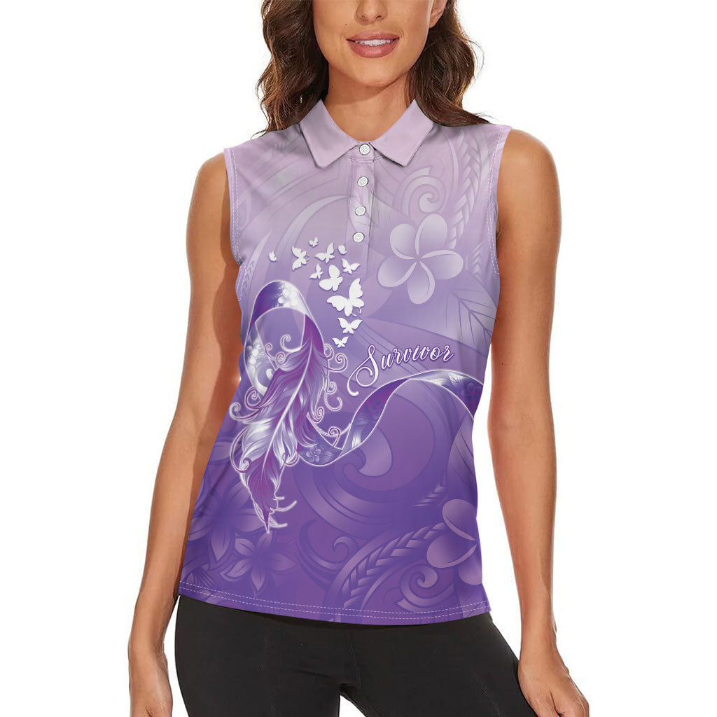 Lupus Awareness Month Women Sleeveless Polo Shirt Polynesian Style LT05 - Polynesian Pride