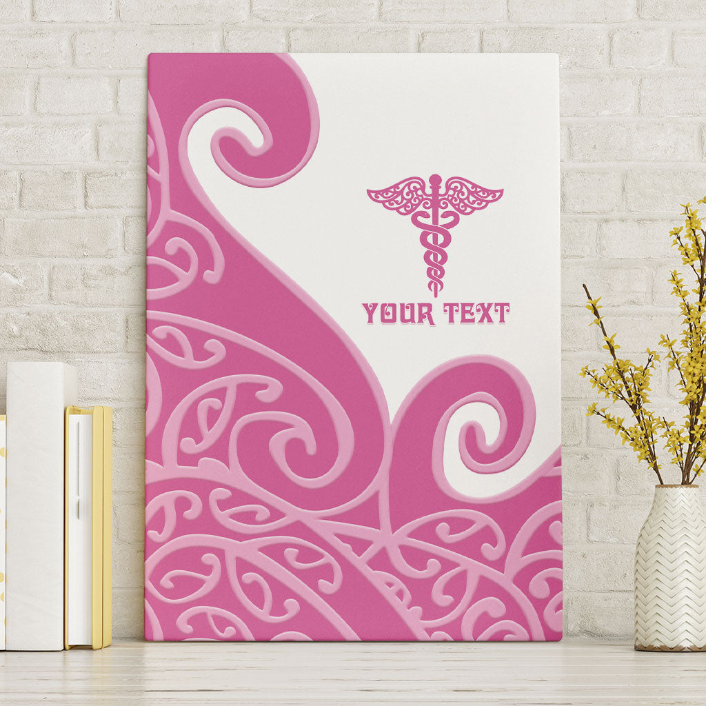 Personalised New Zealand Nurse Canvas Wall Art Maori Koru Pink Version LT05 Without Frame Pink - Polynesian Pride