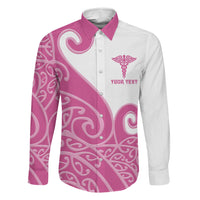 Personalised New Zealand Nurse Family Matching Summer Maxi Dress and Hawaiian Shirt Maori Koru Pink Version