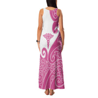Personalised New Zealand Nurse Family Matching Tank Maxi Dress and Hawaiian Shirt Maori Koru Pink Version