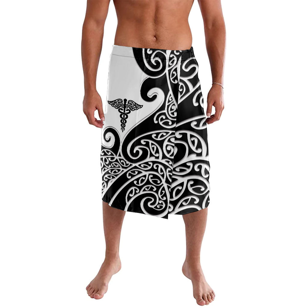 New Zealand Nurse Lavalava Maori Koru Black Version LT05 Black - Polynesian Pride