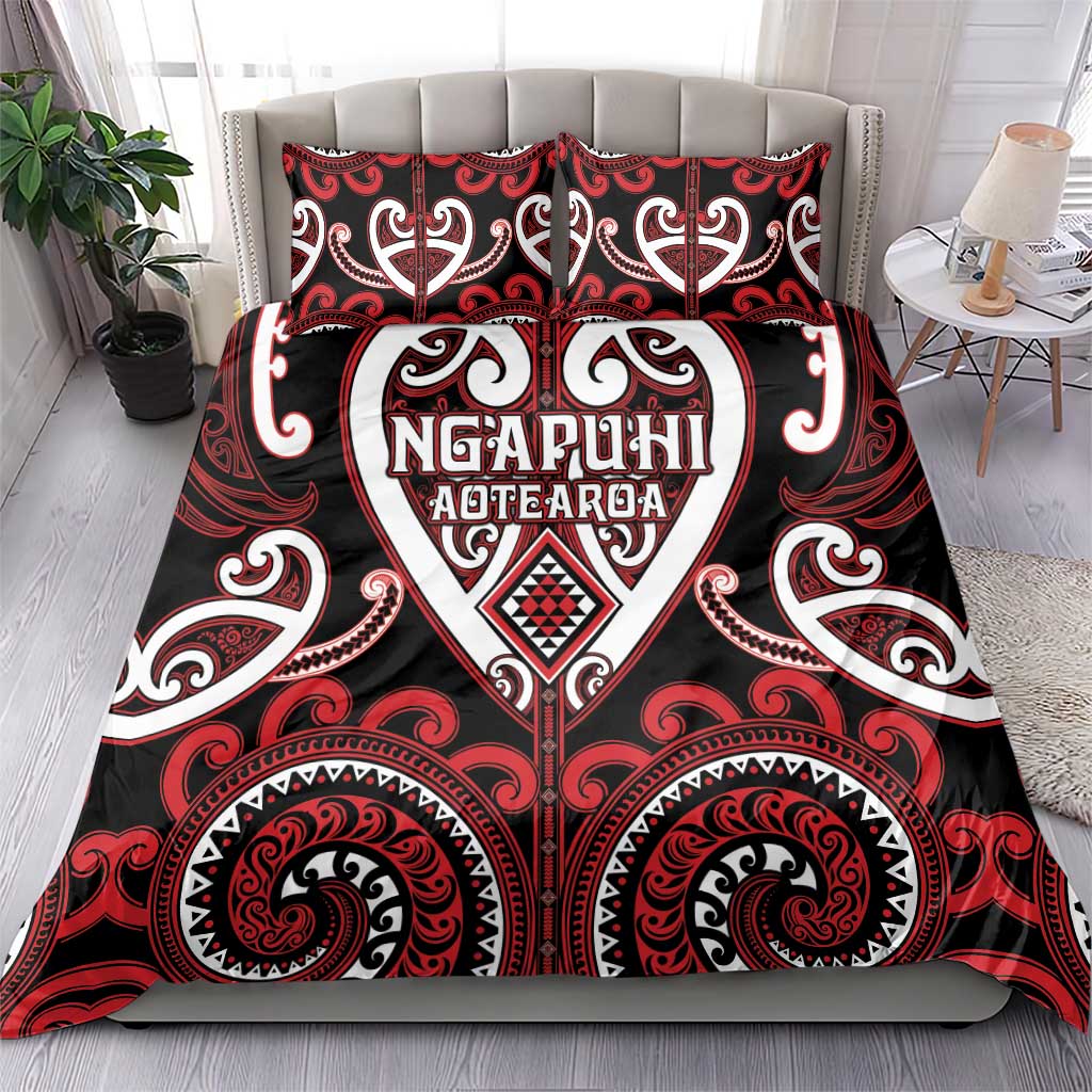 Aotearoa Ngapuhi Bedding Set Maori Tribal Pattern