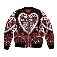 Custom Aotearoa Ngapuhi Bomber Jacket Maori Tribal Pattern LT05 Unisex Red - Polynesian Pride