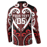 Custom Aotearoa Ngapuhi Button Sweatshirt Maori Tribal Pattern LT05 - Polynesian Pride
