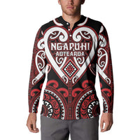 Custom Aotearoa Ngapuhi Button Sweatshirt Maori Tribal Pattern LT05 - Polynesian Pride