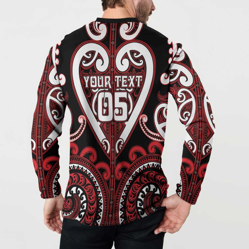 Custom Aotearoa Ngapuhi Button Sweatshirt Maori Tribal Pattern LT05 - Polynesian Pride
