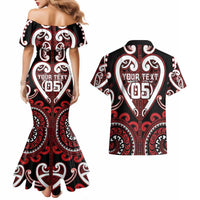 Custom Aotearoa Ngapuhi Couples Matching Mermaid Dress and Hawaiian Shirt Maori Tribal Pattern LT05 - Polynesian Pride