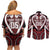 Custom Aotearoa Ngapuhi Couples Matching Off Shoulder Short Dress and Long Sleeve Button Shirt Maori Tribal Pattern