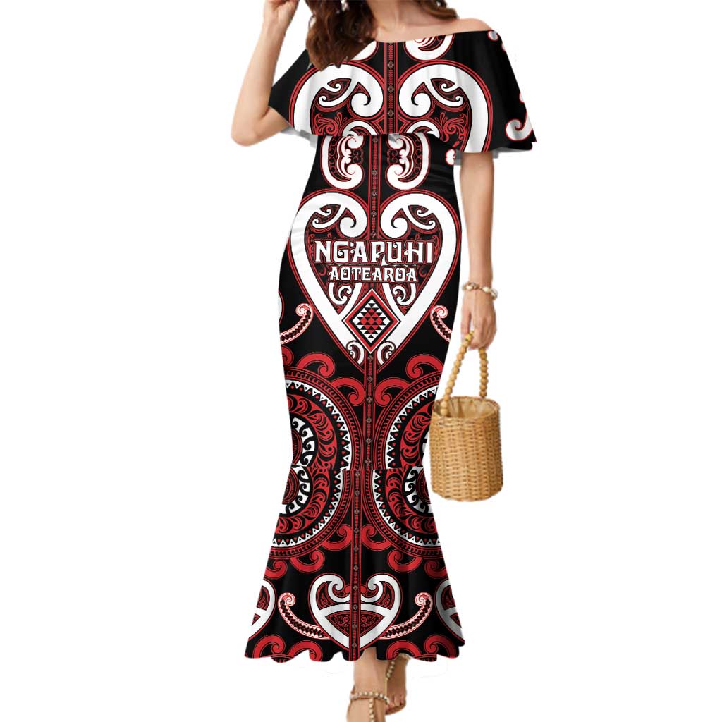 Custom Aotearoa Ngapuhi Family Matching Mermaid Dress and Hawaiian Shirt Maori Tribal Pattern