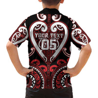 Custom Aotearoa Ngapuhi Family Matching Off Shoulder Short Dress and Hawaiian Shirt Maori Tribal Pattern
