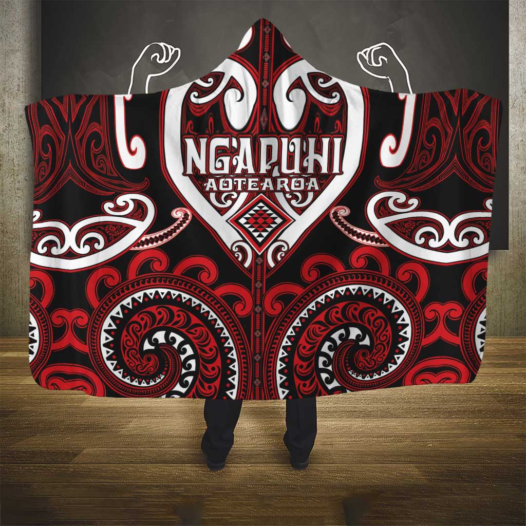 Aotearoa Ngapuhi Hooded Blanket Maori Tribal Pattern