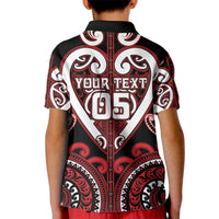 Custom Aotearoa Ngapuhi Kid Polo Shirt Maori Tribal Pattern
