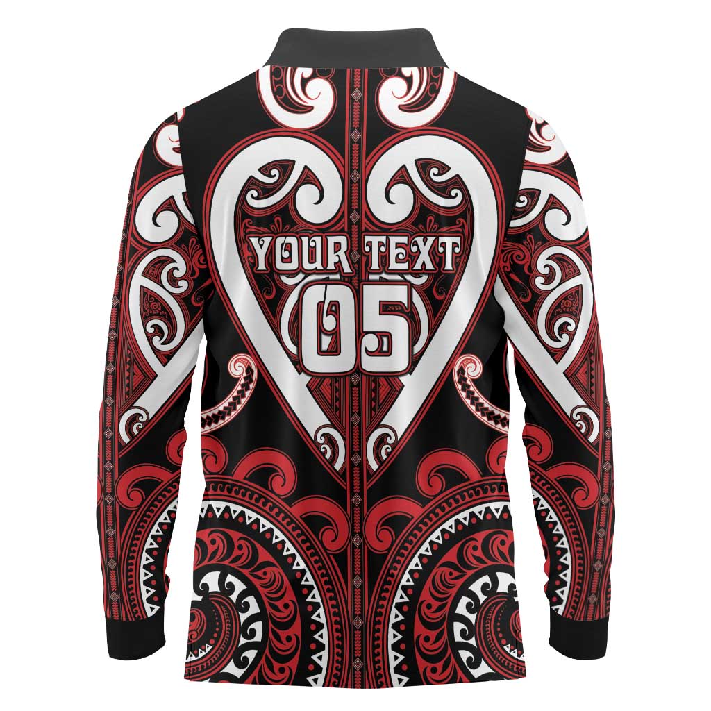 Custom Aotearoa Ngapuhi Long Sleeve Polo Shirt Maori Tribal Pattern LT05 - Polynesian Pride