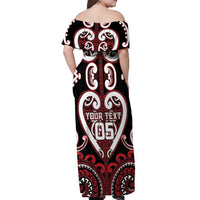 Custom Aotearoa Ngapuhi Off Shoulder Maxi Dress Maori Tribal Pattern