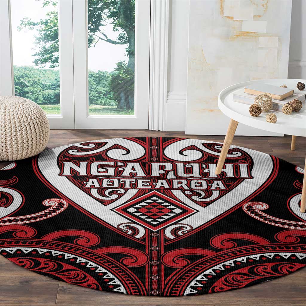 Aotearoa Ngapuhi Round Carpet Maori Tribal Pattern
