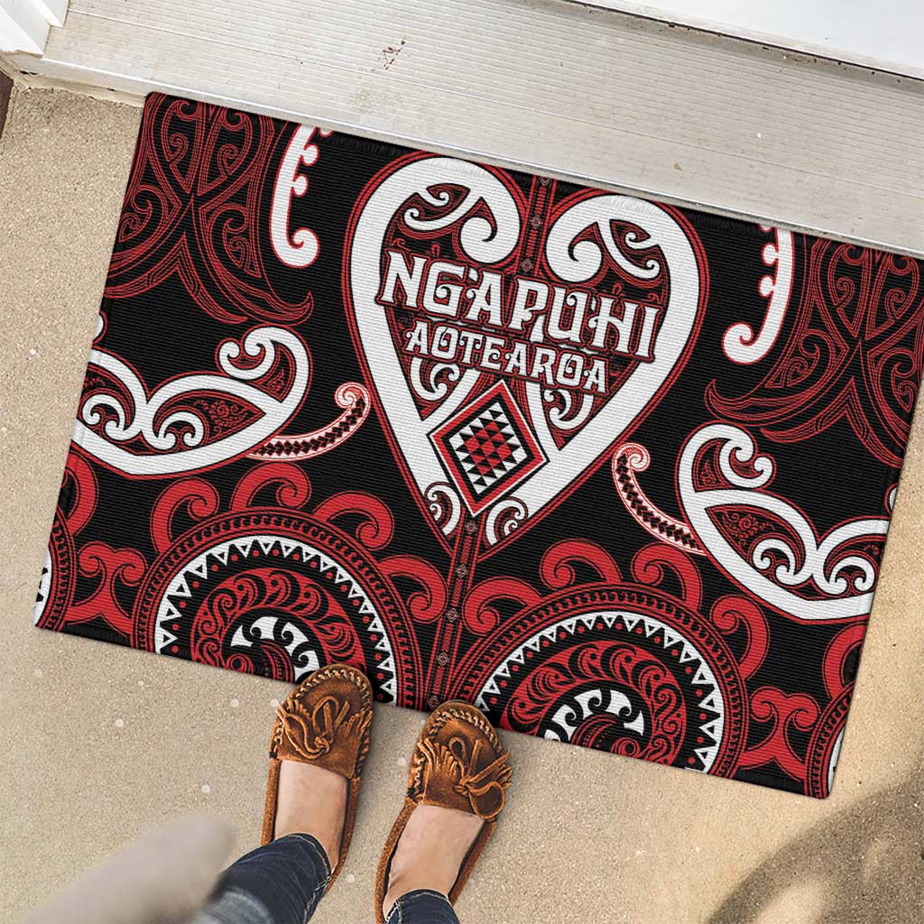 Aotearoa Ngapuhi Rubber Doormat Maori Tribal Pattern LT05 - Polynesian Pride