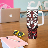 Custom Aotearoa Ngapuhi Tumbler With Handle Maori Tribal Pattern