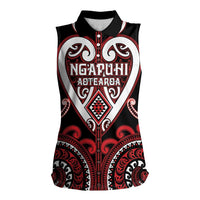 Custom Aotearoa Ngapuhi Women Sleeveless Polo Shirt Maori Tribal Pattern