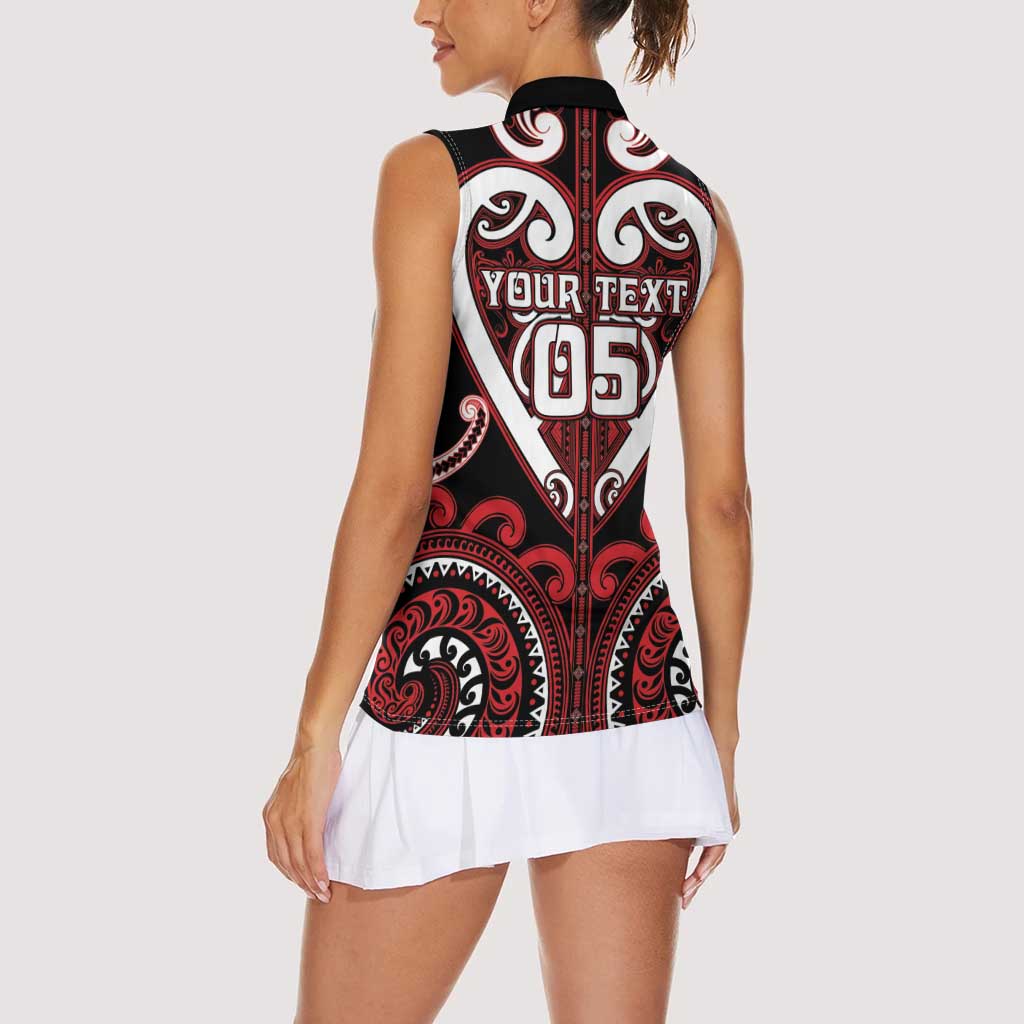 Custom Aotearoa Ngapuhi Women Sleeveless Polo Shirt Maori Tribal Pattern