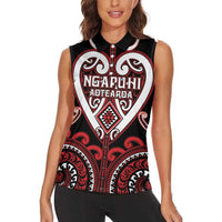 Custom Aotearoa Ngapuhi Women Sleeveless Polo Shirt Maori Tribal Pattern