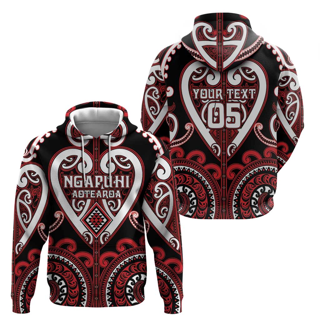 Custom Aotearoa Ngapuhi Zip Hoodie Maori Tribal Pattern
