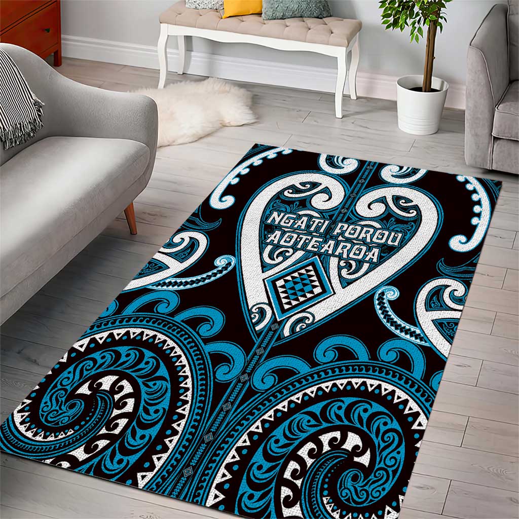 Aotearoa Ngati Porou Area Rug Maori Tribal Pattern