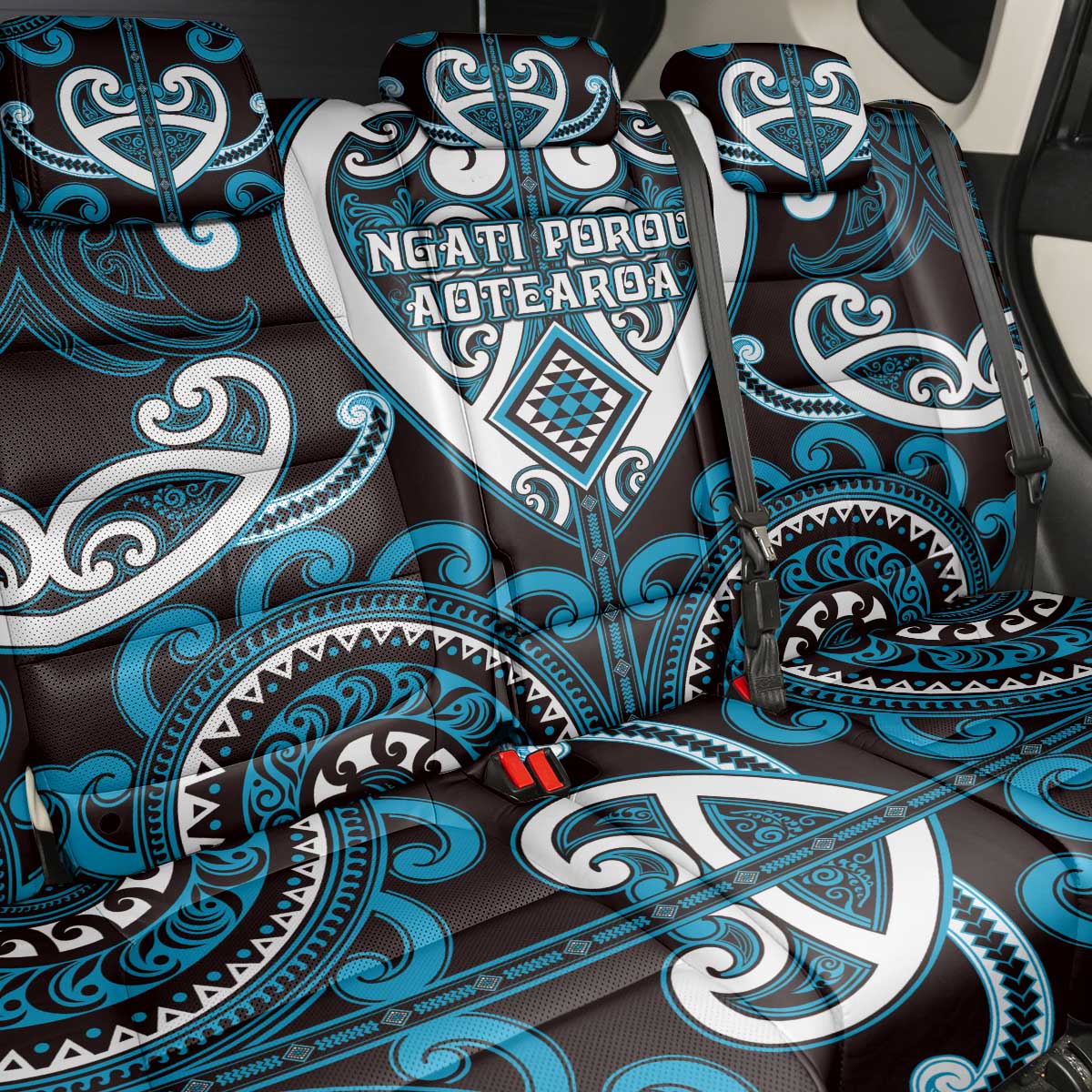 Aotearoa Ngati Porou Back Car Seat Cover Maori Tribal Pattern