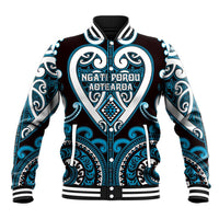 Custom Aotearoa Ngati Porou Baseball Jacket Maori Tribal Pattern LT05 Unisex Blue - Polynesian Pride