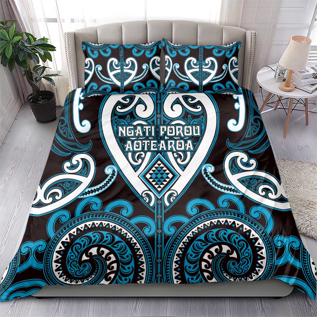 Aotearoa Ngati Porou Bedding Set Maori Tribal Pattern