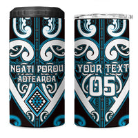 Custom Aotearoa Ngati Porou 4 in 1 Can Cooler Tumbler Maori Tribal Pattern