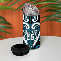 Custom Aotearoa Ngati Porou 4 in 1 Can Cooler Tumbler Maori Tribal Pattern