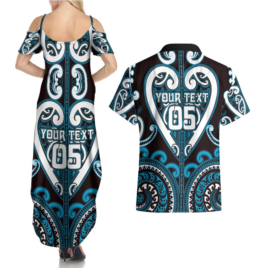 Custom Aotearoa Ngati Porou Couples Matching Summer Maxi Dress and Hawaiian Shirt Maori Tribal Pattern LT05 - Polynesian Pride