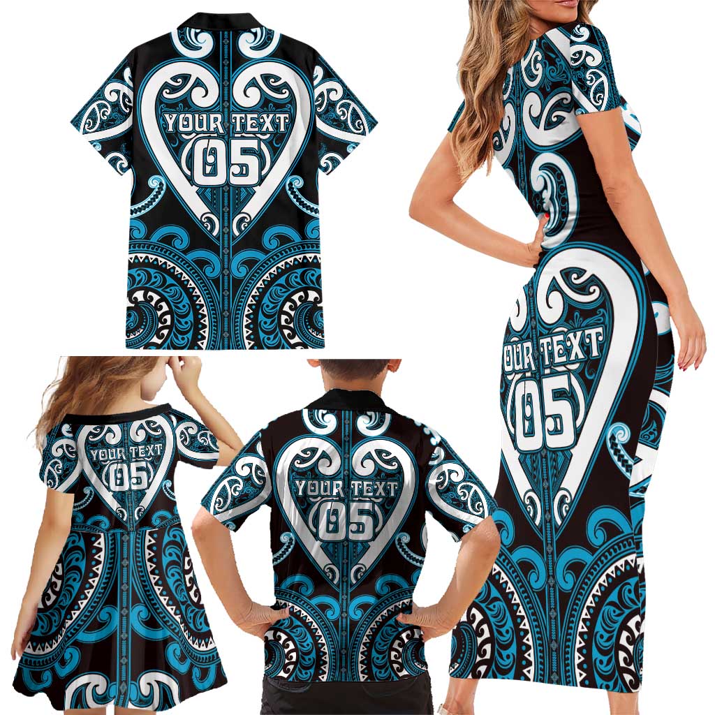 Custom Aotearoa Ngati Porou Family Matching Short Sleeve Bodycon Dress and Hawaiian Shirt Maori Tribal Pattern