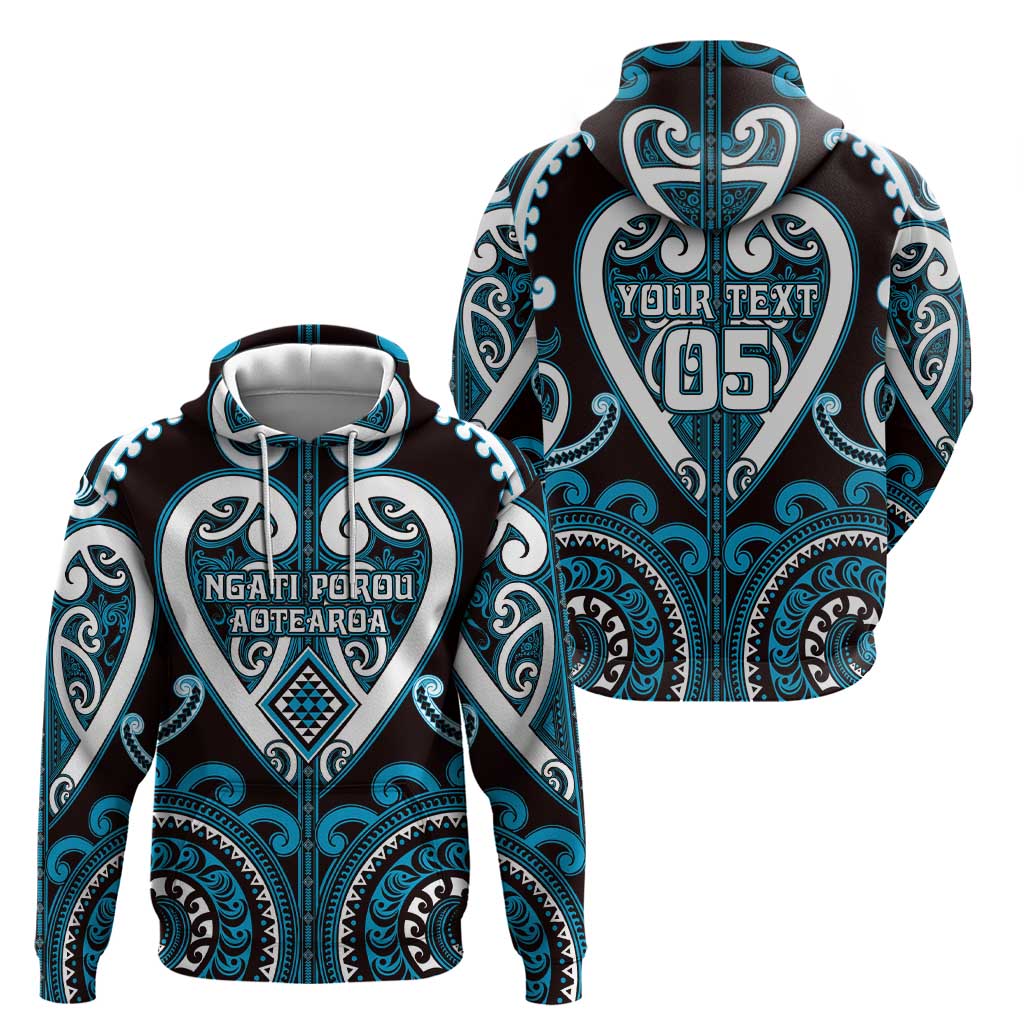 Custom Aotearoa Ngati Porou Hoodie Maori Tribal Pattern