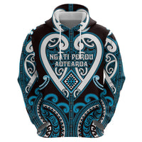 Custom Aotearoa Ngati Porou Hoodie Maori Tribal Pattern
