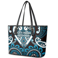 Aotearoa Ngati Porou Leather Tote Bag Maori Tribal Pattern LT05 - Polynesian Pride