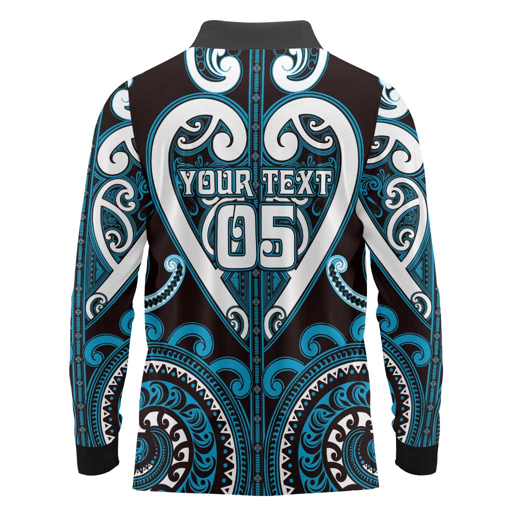 Custom Aotearoa Ngati Porou Long Sleeve Polo Shirt Maori Tribal Pattern LT05 - Polynesian Pride