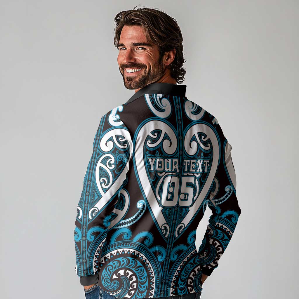 Custom Aotearoa Ngati Porou Long Sleeve Polo Shirt Maori Tribal Pattern LT05 - Polynesian Pride