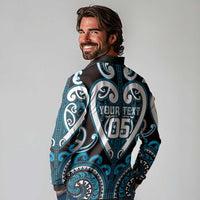 Custom Aotearoa Ngati Porou Long Sleeve Polo Shirt Maori Tribal Pattern LT05 - Polynesian Pride