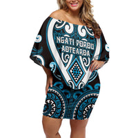 Custom Aotearoa Ngati Porou Off Shoulder Short Dress Maori Tribal Pattern