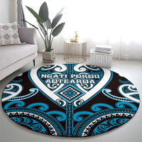 Aotearoa Ngati Porou Round Carpet Maori Tribal Pattern