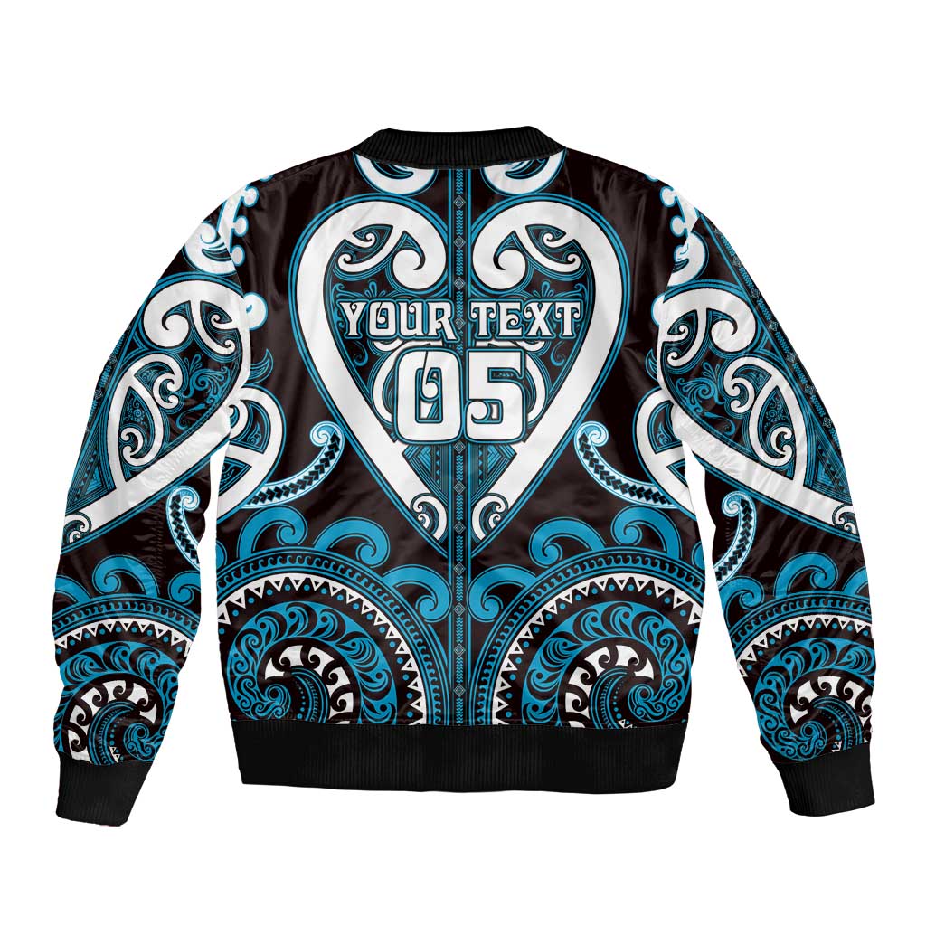 Custom Aotearoa Ngati Porou Sleeve Zip Bomber Jacket Maori Tribal Pattern LT05 - Polynesian Pride