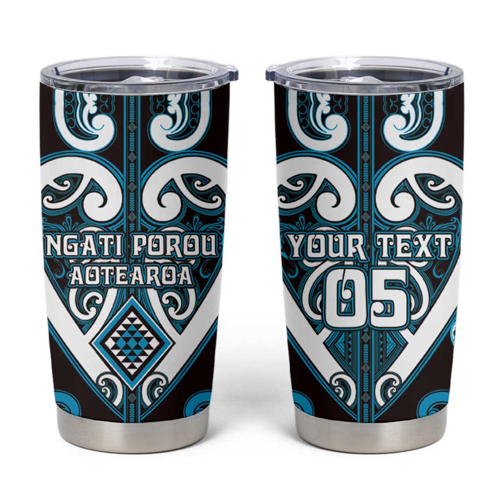 Custom Aotearoa Ngati Porou Tumbler Cup Maori Tribal Pattern