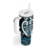 Custom Aotearoa Ngati Porou Tumbler With Handle Maori Tribal Pattern